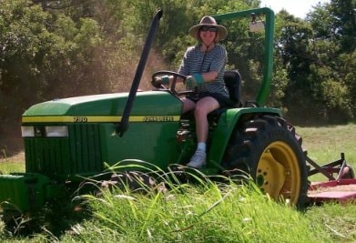 AnneMarie on her tractor